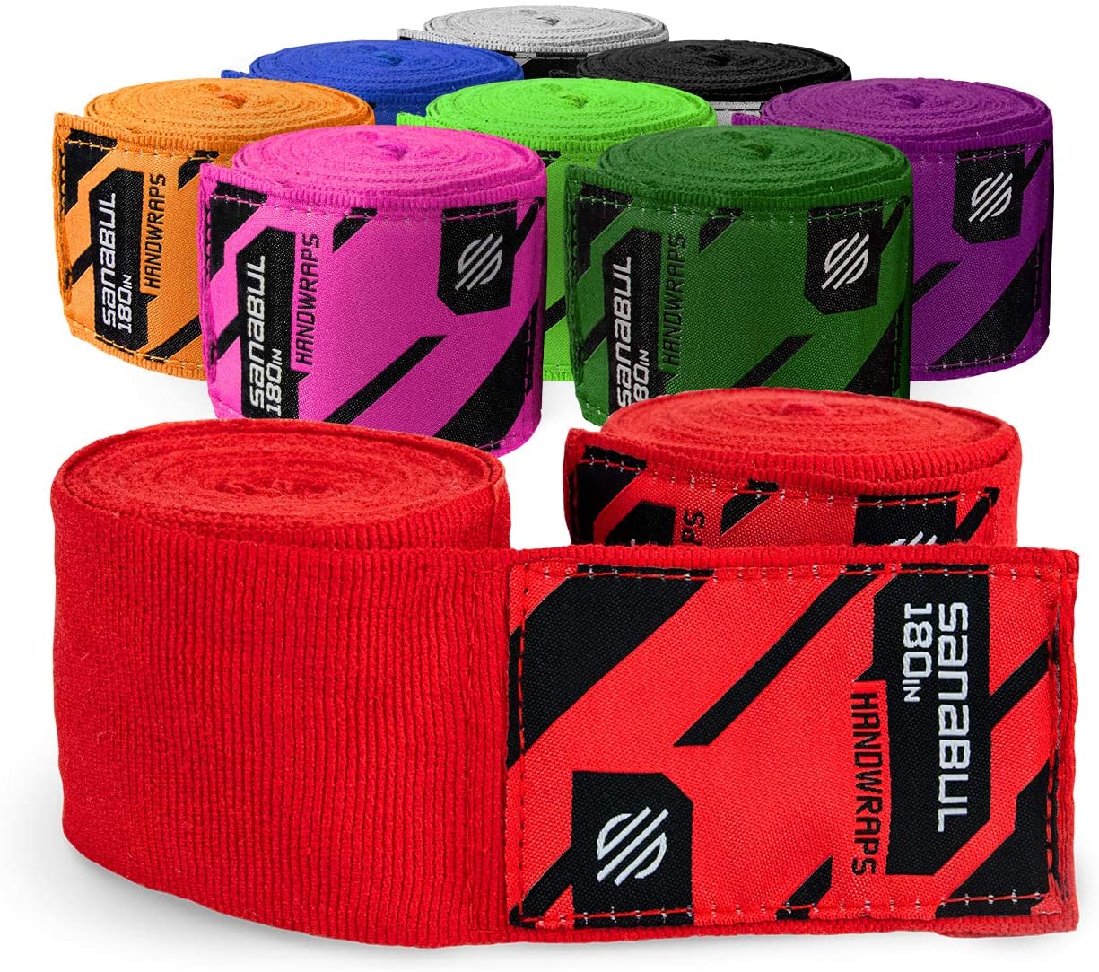 Sanabul Elastic Professional 180 inch Handwraps for Boxing Kickboxing Muay Thai MMA